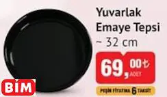 Yuvarlak Emaye Tepsi ~ 32 Cm