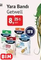Getwell Yara Bandı Getwell Yara Bandı - BİM'de 8,25 TL