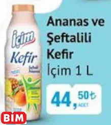 İçim Ananas ve Şeftalili Kefir İçim Ananas ve Şeftalili Kefir - BİM'de 44,50 TL