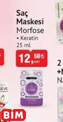Morfose Saç Maskesi Morfose • Keratin 25 ml Morfose Saç Maskesi Morfose • Keratin 25 ml - BİM'de 12,50 TL