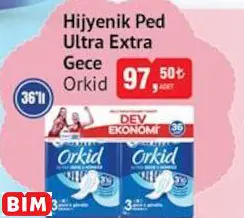 Orkid Hijyenik Ped Ultra Extra Gece Orkid Hijyenik Ped Ultra Extra Gece - BİM'de 97,50 TL