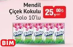 Solo Mendil Çiçek Kokulu Solo Mendil Çiçek Kokulu - BİM'de 25,00 TL