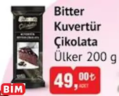 Ülker Bitter Kuvertür Çikolata Ülker Bitter Kuvertür Çikolata - BİM'de 49,00 TL