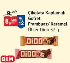 Ülker Dido Çikolata Kaplamalı Gofret Frambuaz/ Karamel