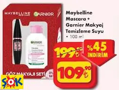 Maybelline Mascara + Garnier Makyaj Temizleme Suyu