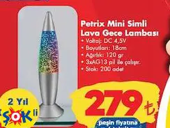Petrix Mini Simli Lava Gece Lambası