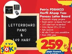 Petrix PD84423 Harfli Ahşap Yazı Panosu Letter Board