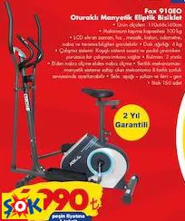 Fox 910EO Oturaklı Manyetik Eliptik Bisiklet