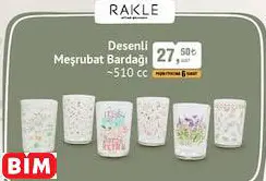 Rakle Desenli Meşrubat Bardağı