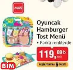 Oyuncak Hamburger Tost Menü