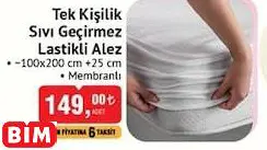 Tek Kişilik Sıvı Geçirmez Lastikli Alez