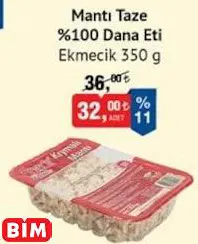 Ekmecik Mantı Taze %100 Dana Eti