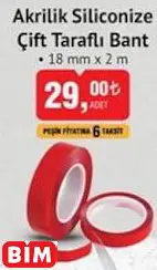 Akrilik Siliconize Çift Taraflı Bant Akrilik Siliconize Çift Taraflı Bant