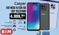 Casper VIA M35 4/128 GB Cep Telefonu