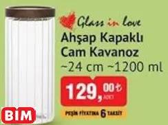 Glass In Love Ahşap Kapaklı Cam Kavanoz ~24 Cm ~1200 Ml