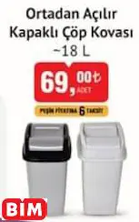 Ortadan Açılır Kapaklı Çöp Kovası ~18 L Ortadan Açılır Kapaklı Çöp Kovası ~18 L