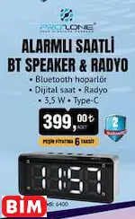 ALARMLI SAATLİ BT SPEAKER Bluetooth Hoparlör & RADYO