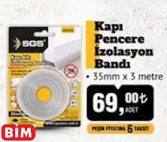 SGS Kapı Pencere İzolasyon Bandı